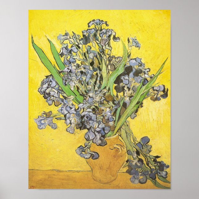 Poster Van Gogh Still Life Vase, Irises (F678) Art (Devant)