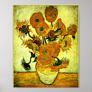 Poster Van Gogh - Still Life Vase with 14 Sunflowers