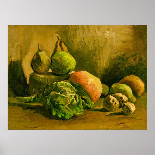 Poster Van Gogh Still Life with Vegetables and Fruit (Devant)