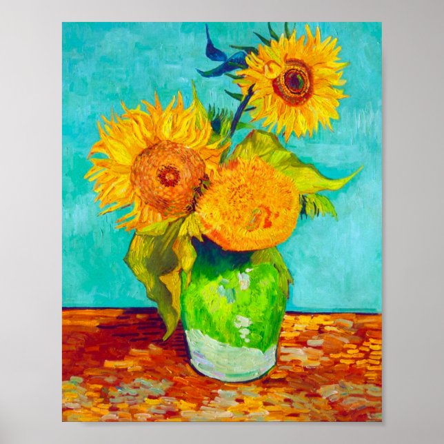 Poster Van Gogh Sunflowers (Devant)