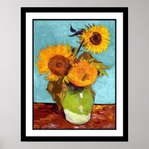 Poster Van Gogh - Three Sunflowers In A Vase