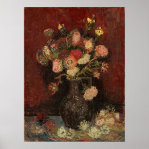 Poster Van Gogh - Vase Avec Des Asters Chinois Et Des Gla