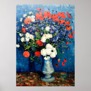 Poster Van Gogh - Vase avec des fleurs de Cornouailles et