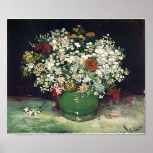 Poster Van Gogh - Vase avec Zinnias et autres fleurs