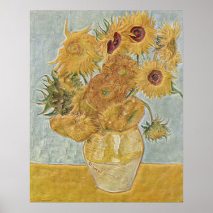 Poster Van Gogh - Vase Douze Tournesols