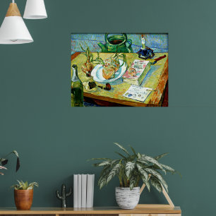 Poster Van Gogh - Vie morte avec une plaque d'oignons