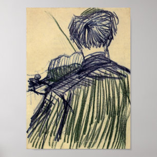 Poster Van Gogh - Violoniste vu de l'arrière
