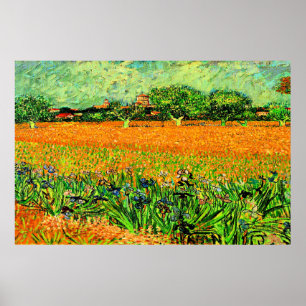 Poster Van Gogh - Vue d'Arles avec Irises