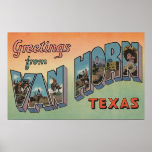 Poster Van Horn, Texas - Scènes de grandes lettres