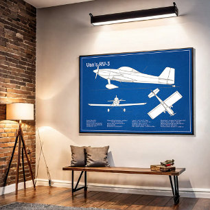 Poster Van’s RV-3 - Plan directeur de l’avion ABD