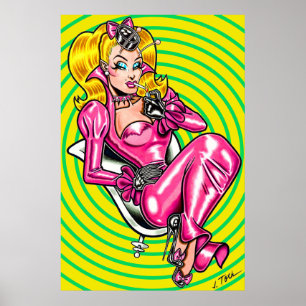 Poster Vana DeVinyl™/Plutôt en caoutchouc rose