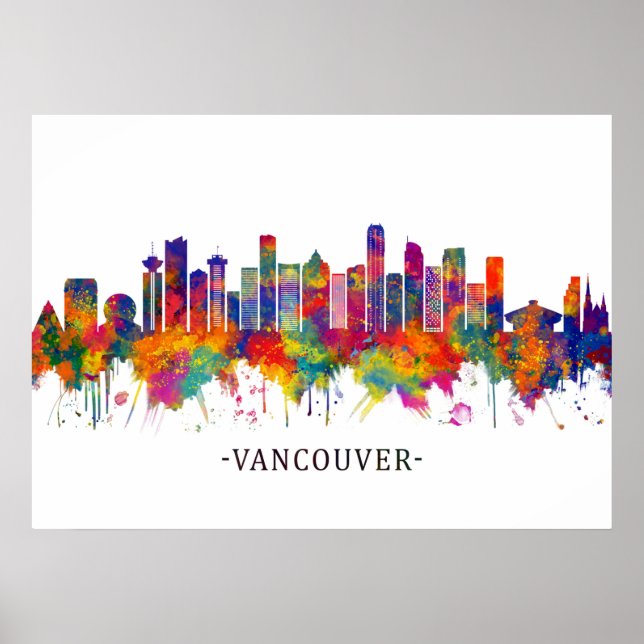 Poster Vancouver Canada Skyline (Devant)