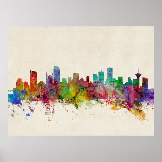 Poster Vancouver Canada Skyline (Devant)