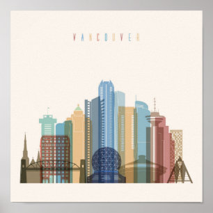 Poster Vancouver, Canada   Ville Skyline