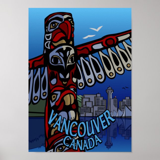 Poster Vancouver Totem Poteau Souvenir (Devant)