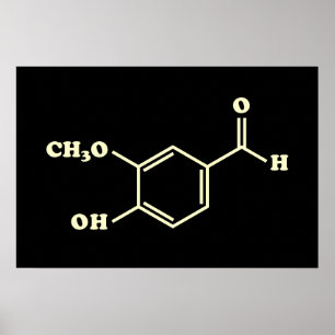 Poster Vanille Vanillin Formule chimique moléculaire