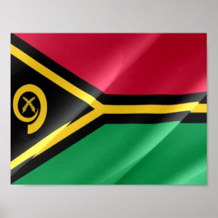 Poster Vanuatu - Drapeau d'agitation -