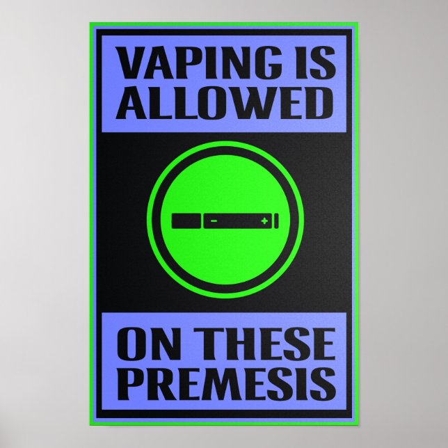 Poster Vapage autorisé sur ces Premesis Noir (Devant)