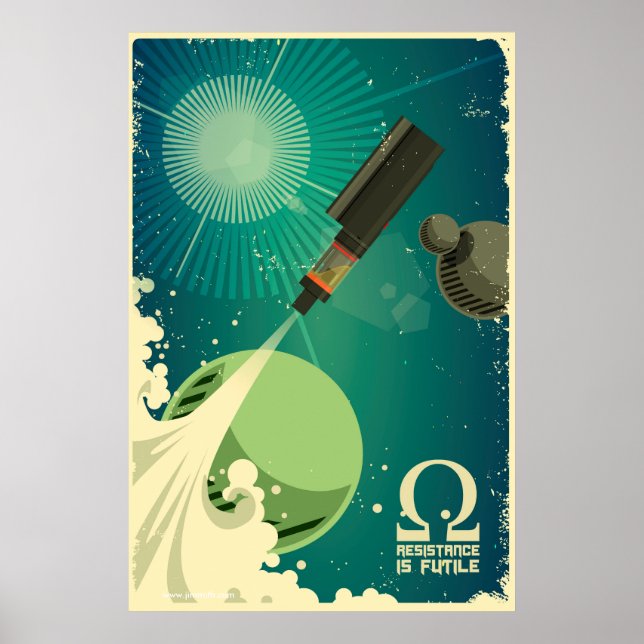 Poster Vape Rocket - La résistance est futile (Devant)