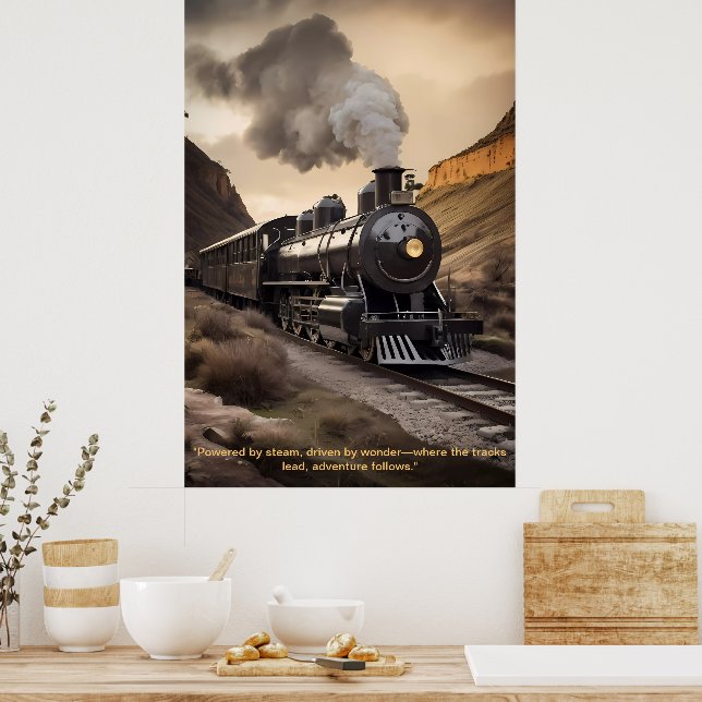 Poster "Vapeur intemporelle : La Majesté des trains class (Cuisine)