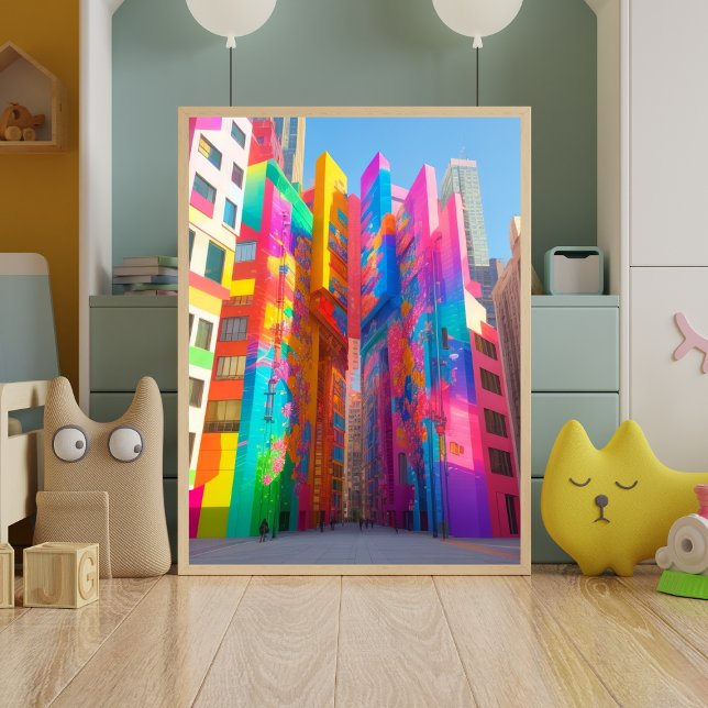 Poster Vaporisateur de créativité : Salle pour enfants en ("Kaleidoscopic Delight: Discover Colorful Graffiti Kids Room Posters for Urban Vibes")