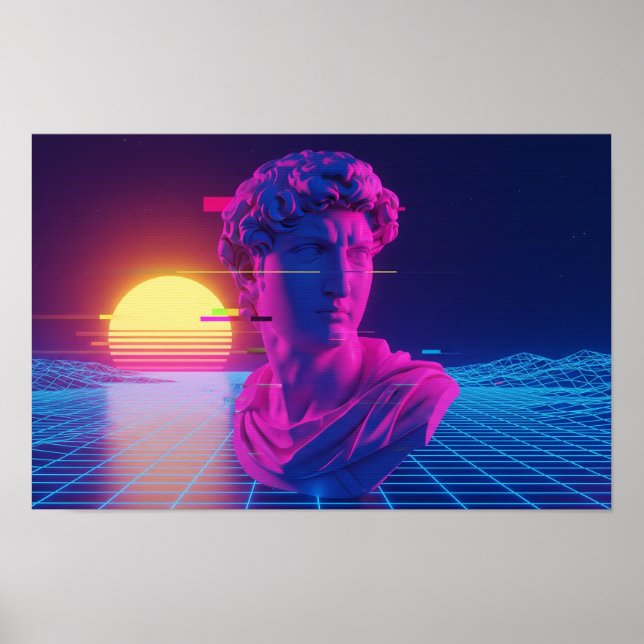 Poster Vaporwave Roman Bust (Devant)