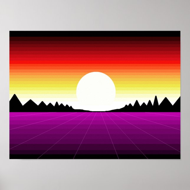 Poster Vaporwave Sunrise (Devant)