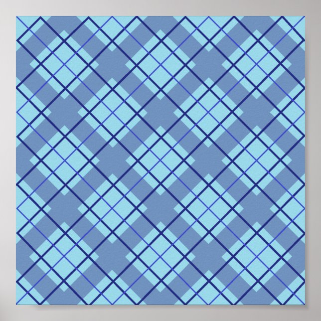 Poster Variation bleue Plaid (Devant)