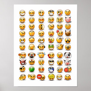 Poster Variations of a Face emoticon