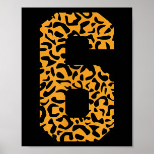Poster Varsity Six Équipe de Sport Numéro Correspondant L