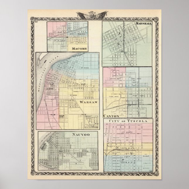 Poster Varsovie, Macomb, Marshall, Canton (Devant)