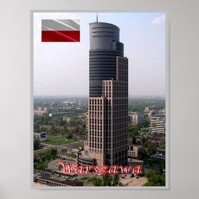 Poster Varsovie - Tour de commerce - Pologne - (Devant)