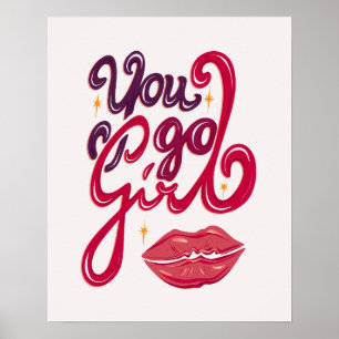 Poster Vas-y fille – Citation pour booster la confiance