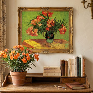 Poster Vase aux Oléandres et Livres par Vincent van Gogh
