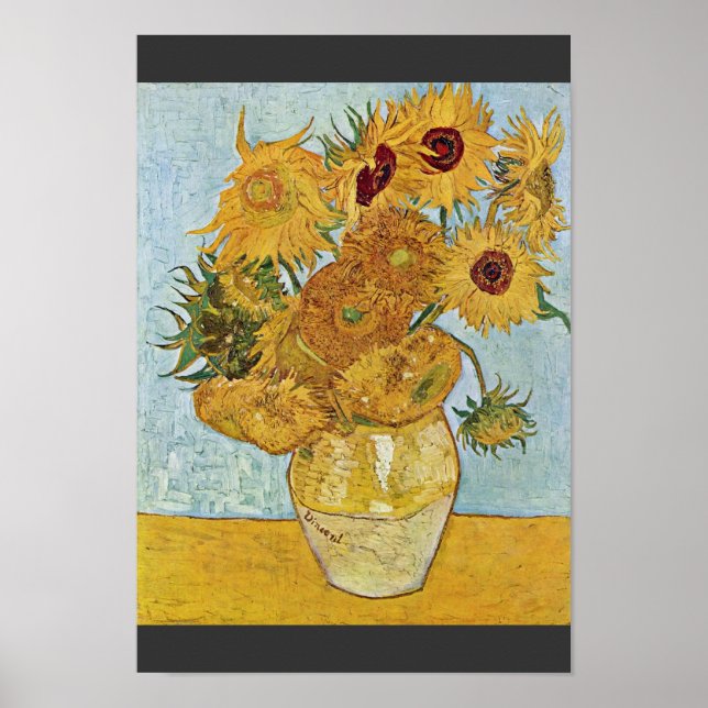 Poster Vase Avec 12 Tournesols De Vincent Van Gogh (Devant)