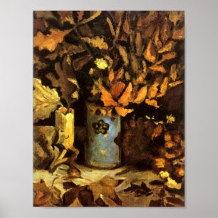 Poster Vase avec des Feuilles morts Van Gogh