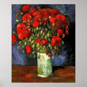 Poster Vase avec des pavots rouges par Vincent van Gogh.