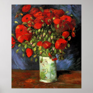 Poster Vase avec des pavots rouges par Vincent Van Gogh
