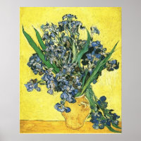 Vase avec iris contre arrière - plan jaune