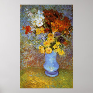 Poster Vase avec marguerites et anémones - Van Gogh