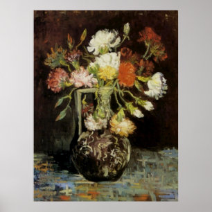 Poster Vase avec oeillets blancs par Vincent van Gogh