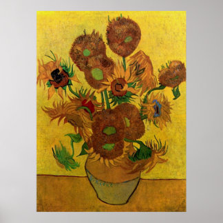Poster Vase avec quinze tournesols par van Gogh