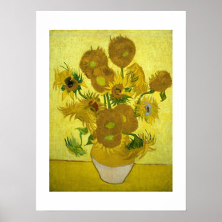 Poster Vase avec quinze tournesols par Van Gogh