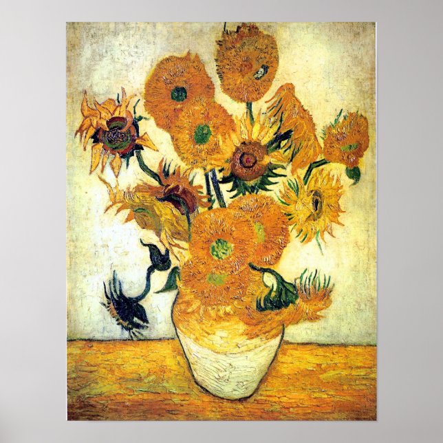 Poster Vase avec quinze tournesols par Vincent van Gogh (Devant)