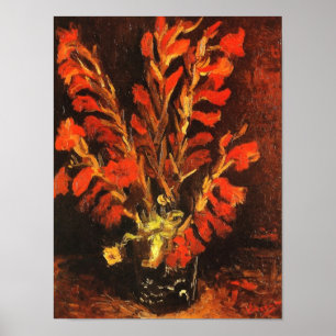 Poster Vase avec Red Gladioli Van Gogh Art