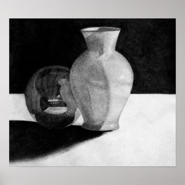 Poster Vase avec sphère (Devant)