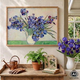 Poster Vase de fleurs avec Iris par Vincent van Gogh