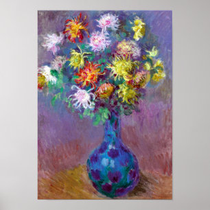 Poster Vase de fleurs de chrysanthème, Claude Monet Art