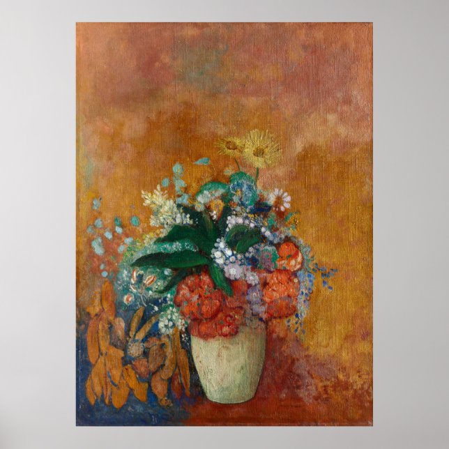 Poster Vase de fleurs Odilon Redon Peinture à l'huile fra (Devant)