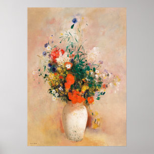 Poster Vase de fleurs par Odilon Redon